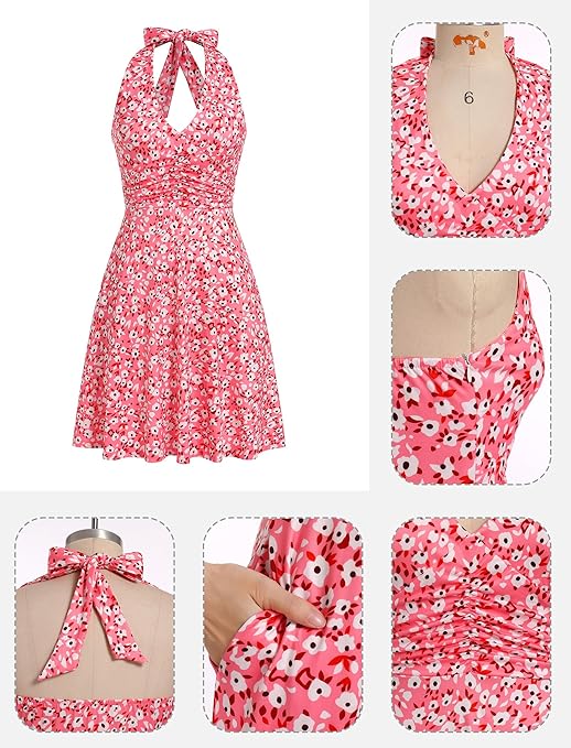 Robes d'été à fleurs en col v