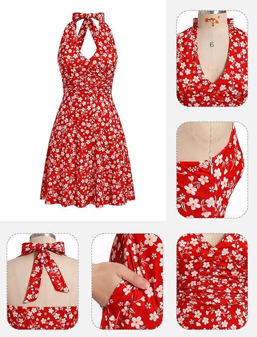 Robes d'été à fleurs en col v