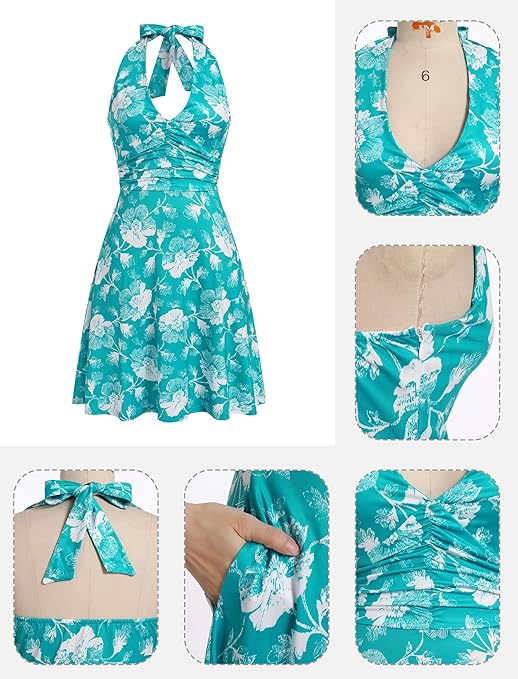 Robes d'été à fleurs en col v