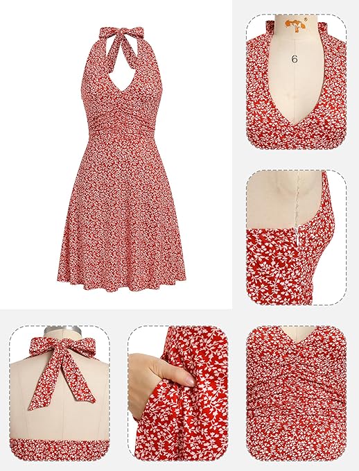 Robes d'été à fleurs en col v