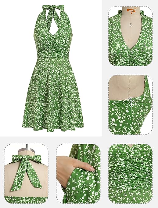 Robes d'été à fleurs en col v