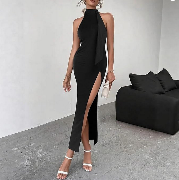 Robe de Soirée Femme Sexy sans Manches