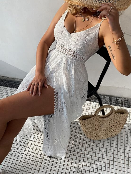 Combinaison Robe col en V Bretelles