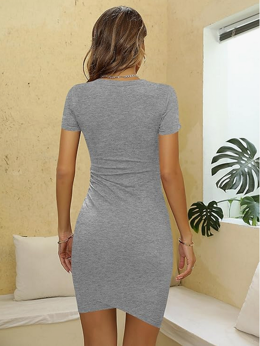 Robe Moulante T-Shirt À Manches Courtes