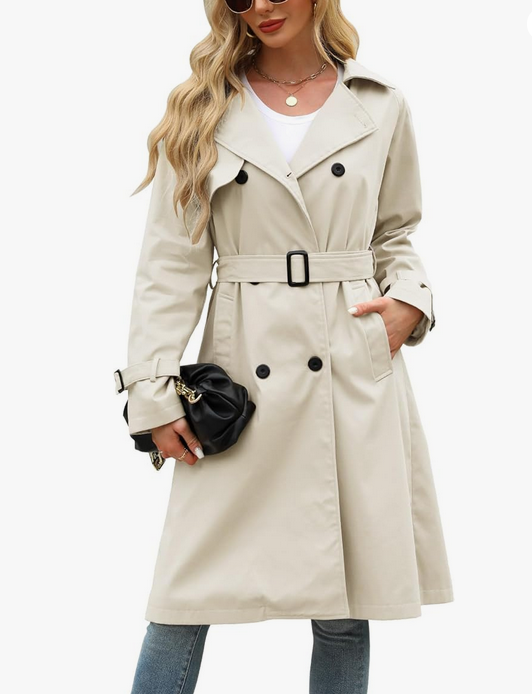 Manteau Jacket Long Col Rabattu