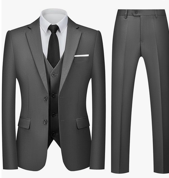 Costumes Hommes Slim Fit 3 Pièces à Deux Boutons