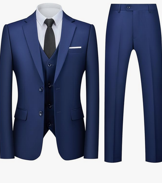 Costumes Hommes Slim Fit 3 Pièces à Deux Boutons