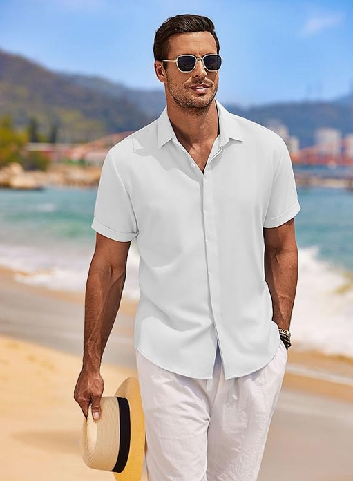 Chemise en Lin à Manches Courtes
