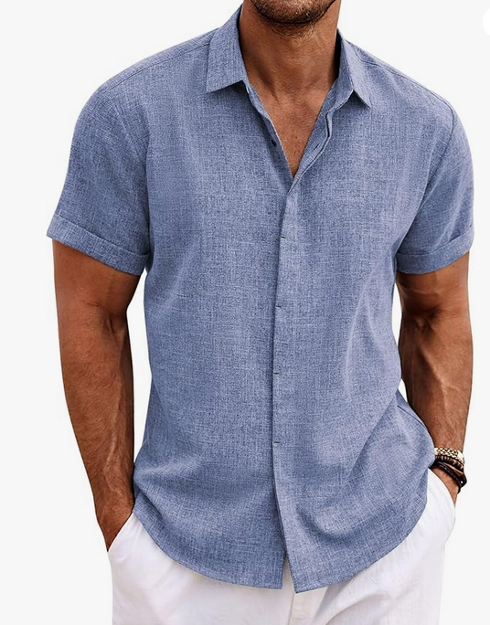 Chemise en Lin à Manches Courtes