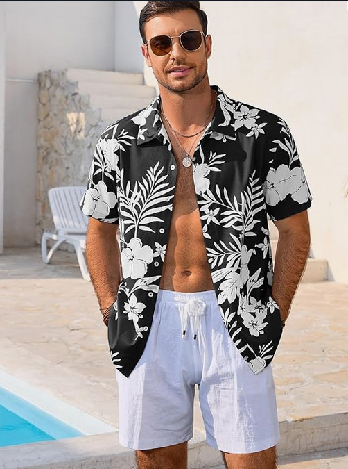 Chemise hawaïenne à manches courtes