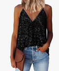 Gilets sans manches à paillettes pour femme