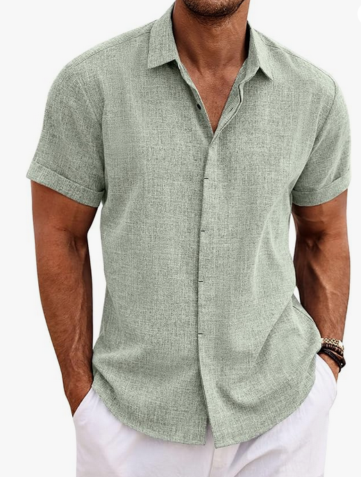 Chemise en Lin à Manches Courtes