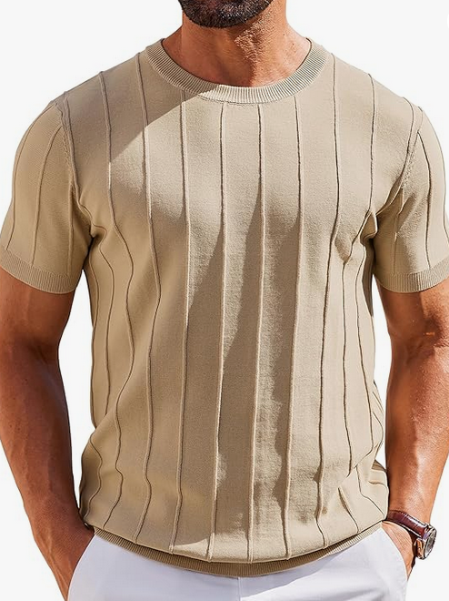 T-Shirt Tricoté à Manches Courtes